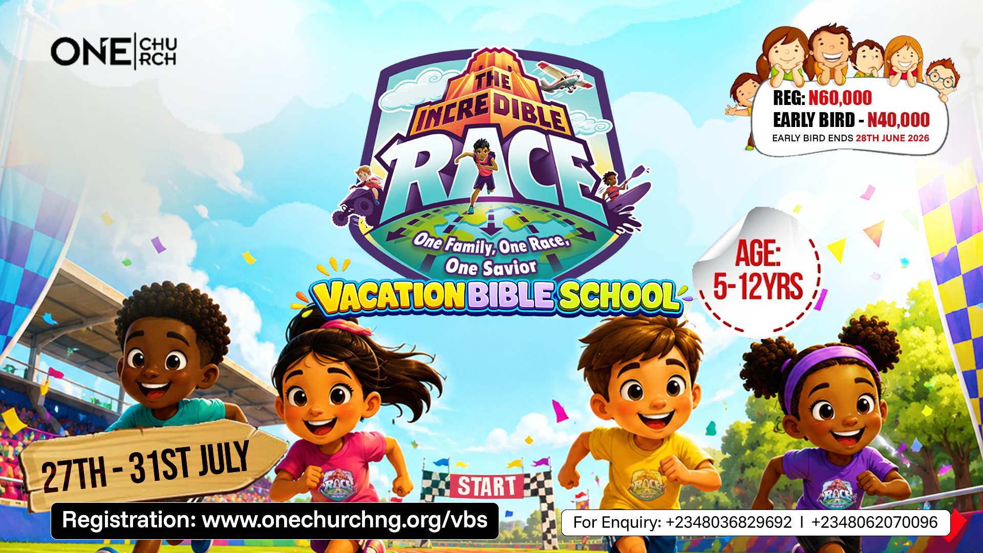 The Incredible Race — VBS 2026 flyer